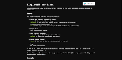 Link to SimpleMQTT for Slack